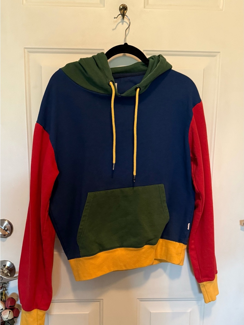 Colorblock Women's Hoodie Sweatshirt - Navy, Red, Green, Yellow